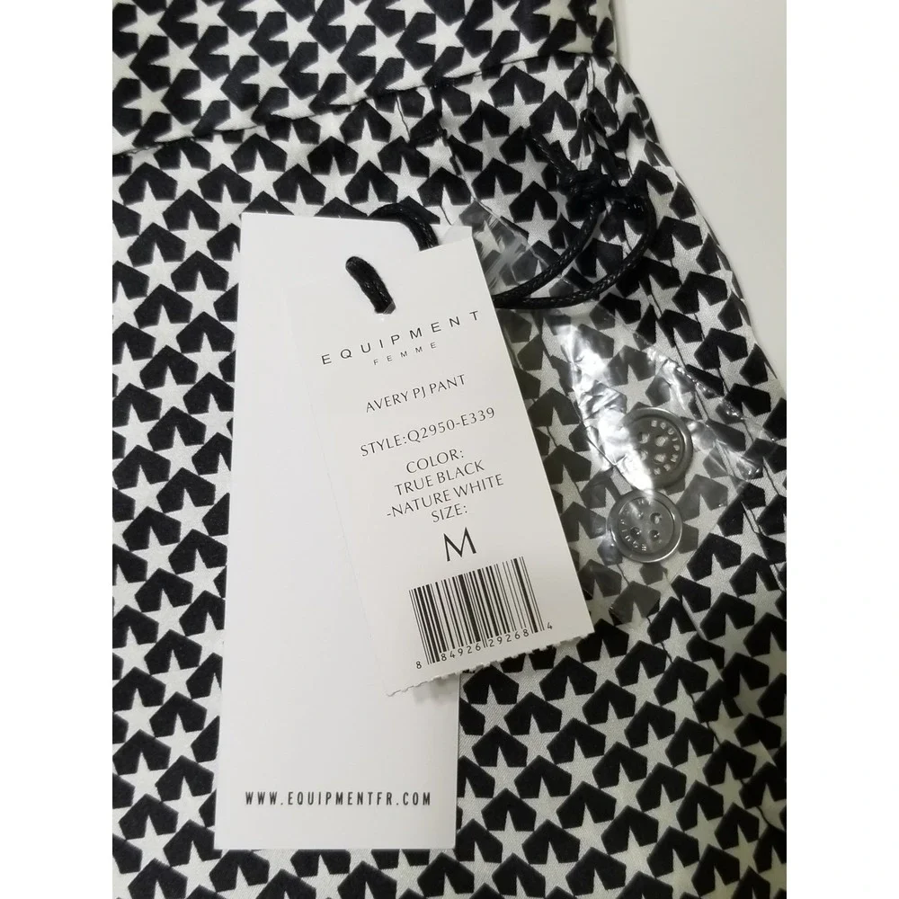 NWT Equipment x Kate Moss Avery Star Print Silk Pajama Pants‎ Size M $288